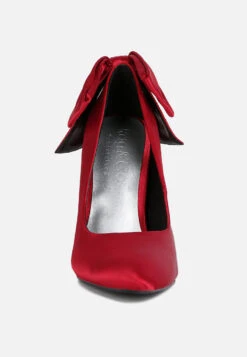 HORNET Red Satin Stiletto Pump Sandals -Her Shoe World hornethighheeledsatinpumpsandalsinRed RCSH3457 7