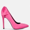 HORNET Fuchsia Satin Stiletto Pump Sandals 2 HORNET Fuchsia Satin Stiletto Pump Sandals -Her Shoe World hornethighheeledsatinpumpsandalsinfuchsia RCSH3457 3