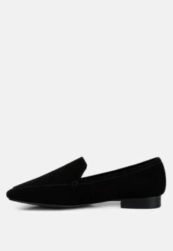 JULIA Black Suede Semi Casual Loafers -Her Shoe World juliatexturedloafers RCSH2230 black 5