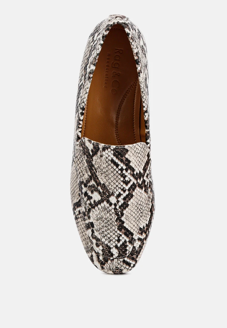 JULIA Snake Skin Textured Loafers 8 JULIA Snake Skin Textured Loafers - Image 6