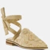 Mande Embroidered Velvet Mules In Beige 1 Mande Embroidered Velvet Mules In Beige -Her Shoe World mandeembroideredmules RCSH2863 beige 2