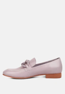 MERVA Chunky Chain Leather Loafers In Lilac 13 MERVA Chunky Chain Leather Loafers In Lilac -Her Shoe World mervachunkychainleatherloafersRCSH4106Lilac 3