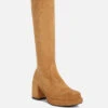 MORPIN Tan Stretch Suede Calf Boots 1 MORPIN Tan Stretch Suede Calf Boots -Her Shoe World morpinstretchsuedecalfboots RCSH3922 tan 5