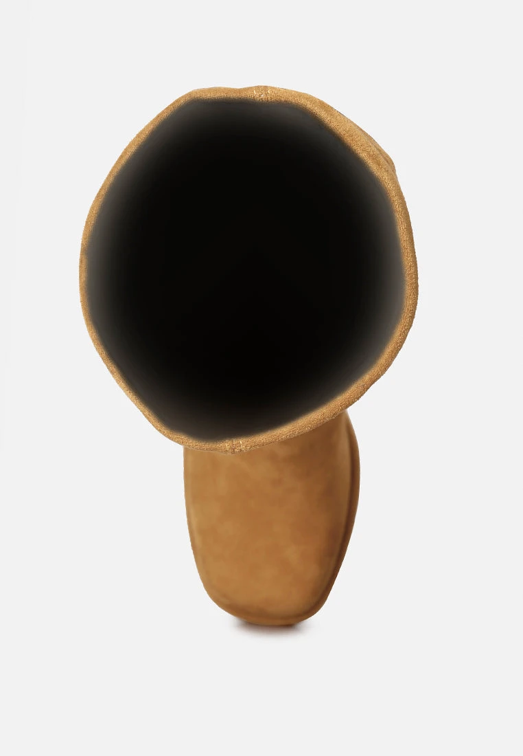 MORPIN Tan Stretch Suede Calf Boots 8 MORPIN Tan Stretch Suede Calf Boots - Image 6