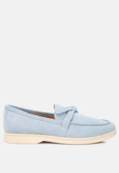 Nautica Genuine Suede Knot Detailed Loafers 31 Nautica Genuine Suede Knot Detailed Loafers -Her Shoe World nauticasuedeknotdetailedloafers RCSH4827 babyblue 1