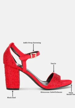 Navoli Rhinestones Embellished Sandals -Her Shoe World navolirhinestonesembellishedsandals SH4810 red 3