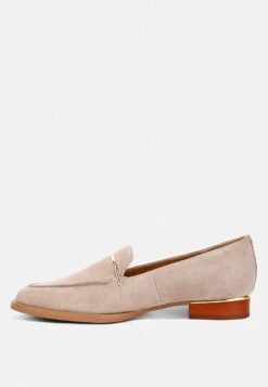 PAULINA Taupe Suede Slip-on Loafers -Her Shoe World paulinasuedeslip onloafers RCSH2234 taupe 4