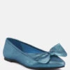 PIE-TRIBE Metallic Bow Ballerinas In Blue 1 PIE-TRIBE Metallic Bow Ballerinas In Blue -Her Shoe World pietribebluemetallicbigbowballerinas RCSH3274 blue 4
