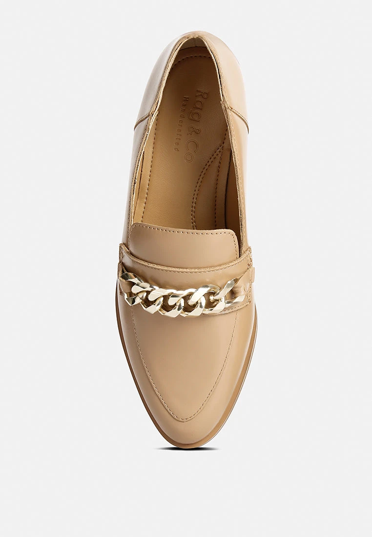 POLA Nude Leather Horsebit Loafers 9 POLA Nude Leather Horsebit Loafers - Image 7
