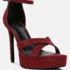 REGALIA Burgundy Rhinestone Embellished Stiletto Sandals -Her Shoe World regaliarhinestoneembellishedstilettosandals RCSH3844 burgundy 3
