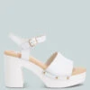 Sawor Recycled Leather High Block Sandals In White 1 Sawor Recycled Leather High Block Sandals In White -Her Shoe World saworrecycledleatherhighblocksandals RCSH4772R white 1