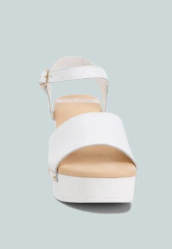 Sawor Recycled Leather High Block Sandals In White 19 Sawor Recycled Leather High Block Sandals In White -Her Shoe World saworrecycledleatherhighblocksandals RCSH4772R white 3