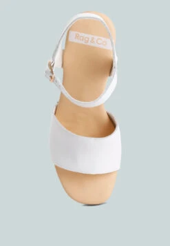 Sawor Recycled Leather High Block Sandals In White 22 Sawor Recycled Leather High Block Sandals In White -Her Shoe World saworrecycledleatherhighblocksandals RCSH4772R white 7