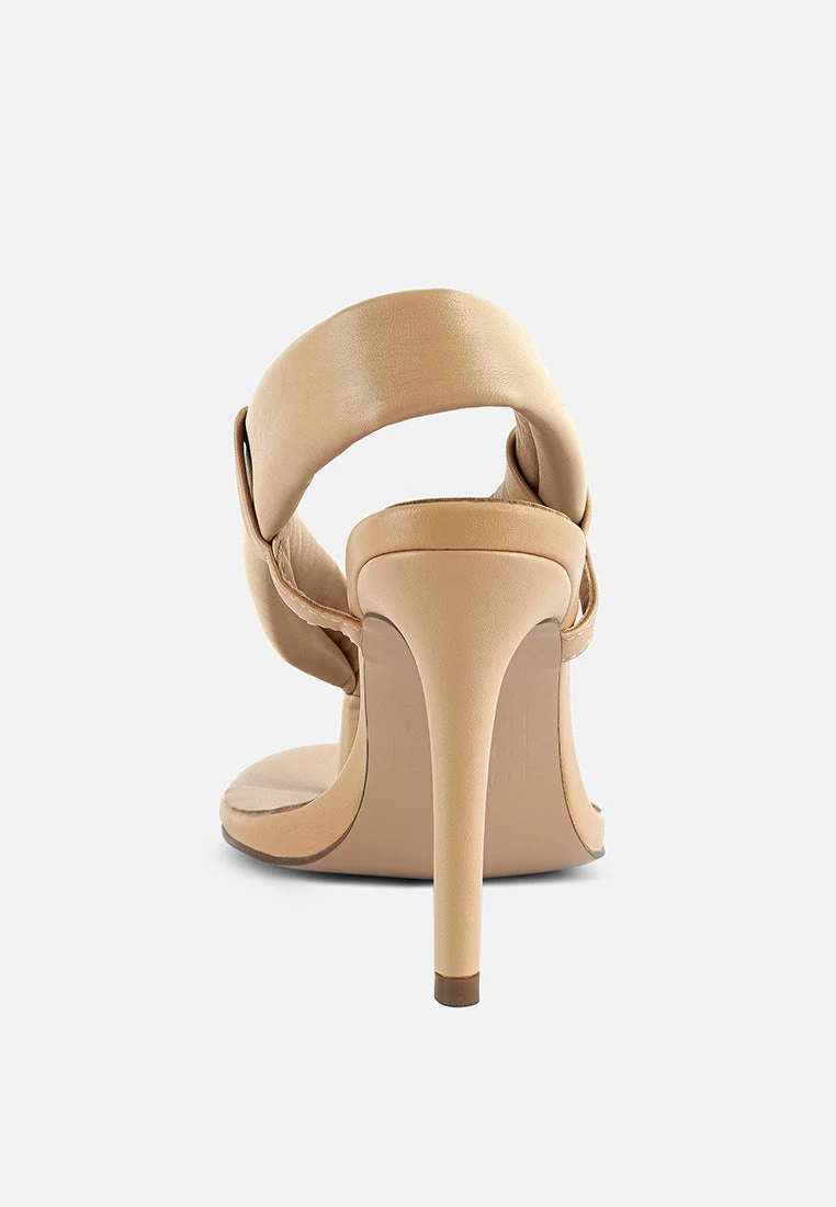 SINGLES Beige Stiletto Heel Thong Sandals 7 SINGLES Beige Stiletto Heel Thong Sandals - Image 5