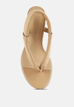 SINGLES Beige Stiletto Heel Thong Sandals 14 SINGLES Beige Stiletto Heel Thong Sandals -Her Shoe World singleshighheeledthongsandals RCSH3037 tan 7