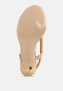 SINGLES Beige Stiletto Heel Thong Sandals 15 SINGLES Beige Stiletto Heel Thong Sandals -Her Shoe World singleshighheeledthongsandals RCSH3037 tan 8