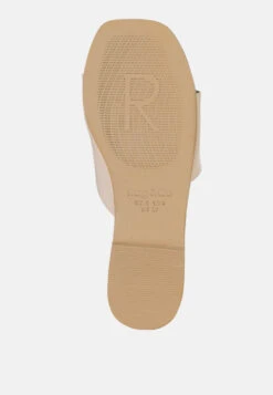 TATAMI Latte Leather Classic Slide Flats -Her Shoe World tatamileatherclassicslideflats RCSH2953 latte 10