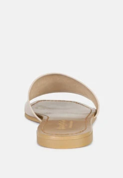 TATAMI Latte Leather Classic Slide Flats -Her Shoe World tatamileatherclassicslideflats RCSH2953 latte 6