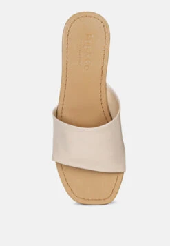 TATAMI Latte Leather Classic Slide Flats -Her Shoe World tatamileatherclassicslideflats RCSH2953 latte 9