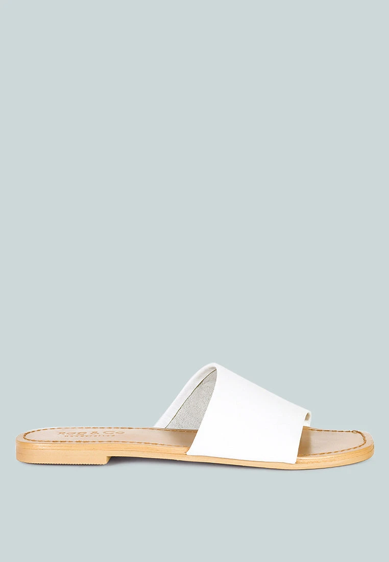 TATAMI White Leather Classic Slide Flats 4 TATAMI White Leather Classic Slide Flats - Image 2