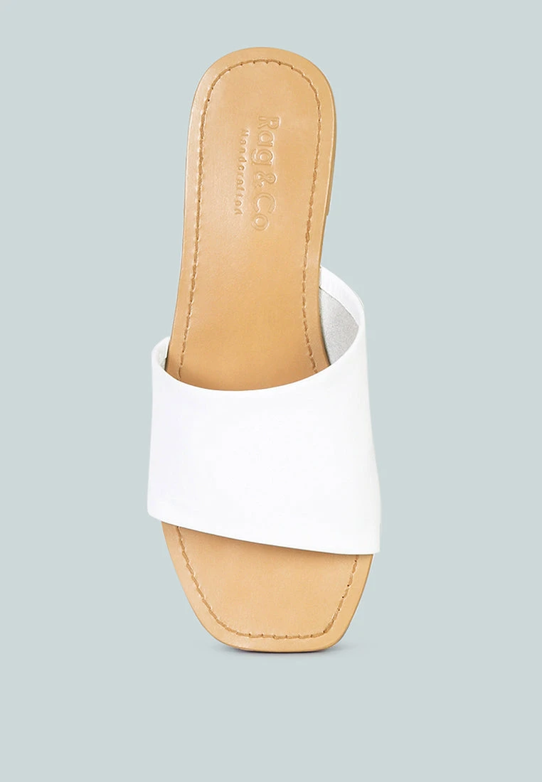 TATAMI White Leather Classic Slide Flats 8 TATAMI White Leather Classic Slide Flats - Image 6