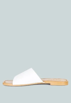 TATAMI White Leather Classic Slide Flats 12 TATAMI White Leather Classic Slide Flats -Her Shoe World tatamileatherclassicslideflats RCSH2953 white 8