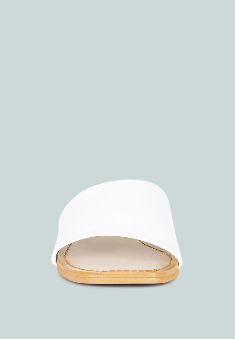 TATAMI White Leather Classic Slide Flats 5 TATAMI White Leather Classic Slide Flats - Image 3