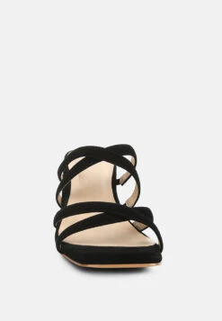 Valentina Strappy Casual Block Heel Sandals In Black -Her Shoe World valentinastrappycasualblockheelsandalsinBlack RCSH4188 Black 8