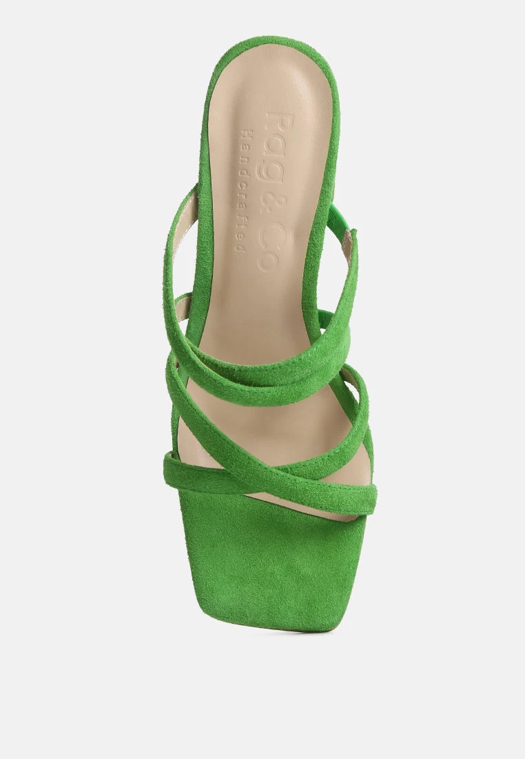 Valentina Strappy Casual Block Heel Sandals In Green 8 Valentina Strappy Casual Block Heel Sandals In Green - Image 6