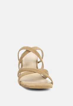 Valentina Strappy Casual Block Heel Sandals In Tan -Her Shoe World valentinastrappycasualblockheelsandalsinTan RCSH4188 Tan 2