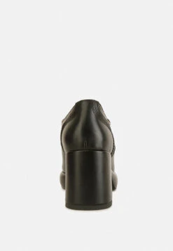 Quecha Leather Block Heel Oxfords In Black -Her Shoe World zailaleatherblockheeloxfords RCSH4218 black 2