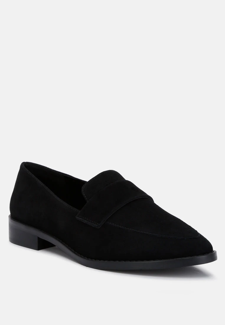 ZOFIA Black Suede Penny Loafers 3 ZOFIA Black Suede Penny Loafers