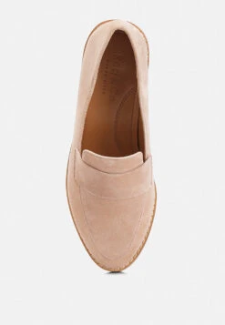 ZOFIA Nude Suede Penny Loafers 13 ZOFIA Nude Suede Penny Loafers -Her Shoe World zofiasuedepennyloafers RCSH2226 nude 10