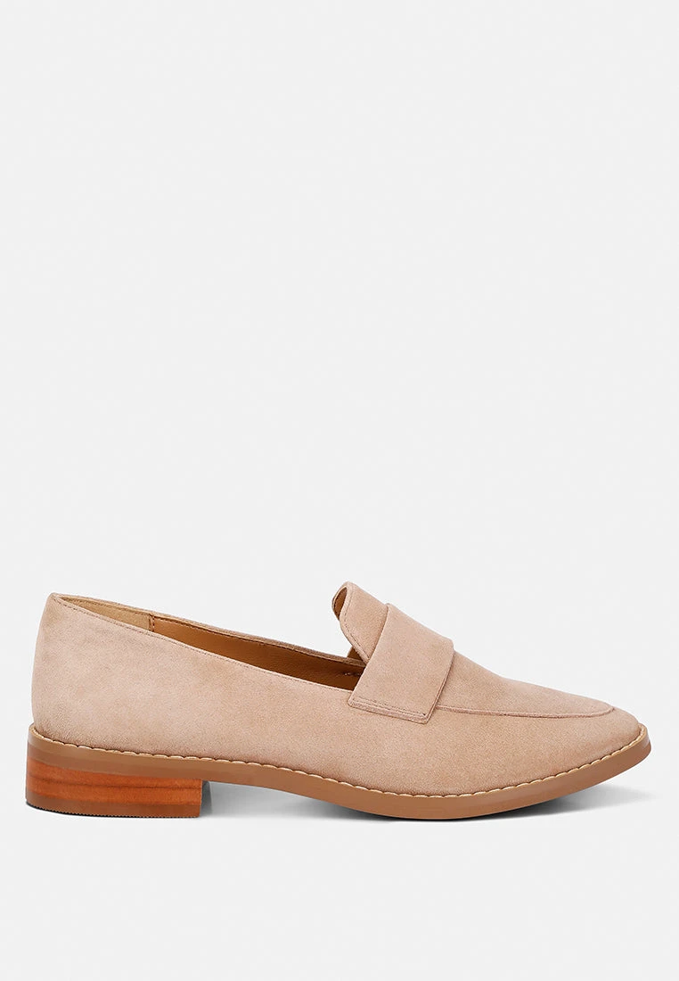ZOFIA Nude Suede Penny Loafers 4 ZOFIA Nude Suede Penny Loafers - Image 2