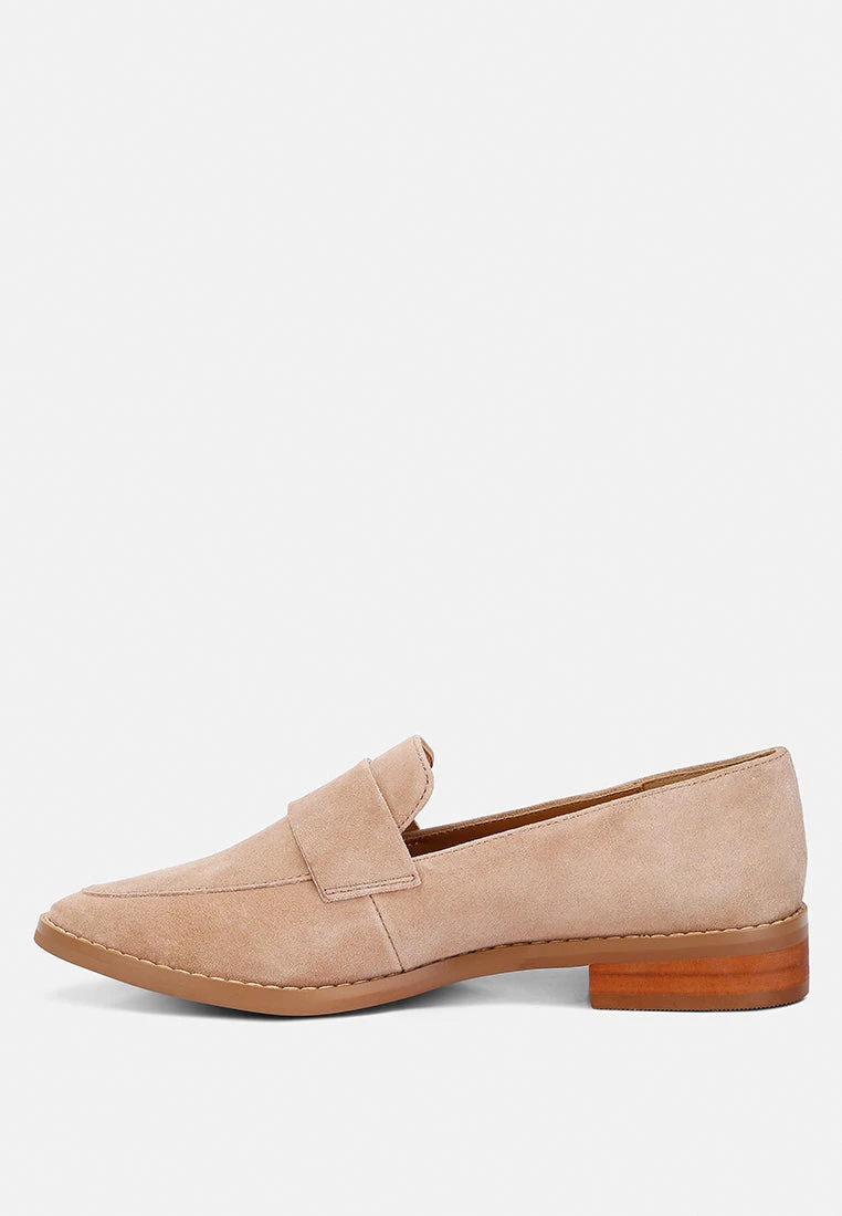 ZOFIA Nude Suede Penny Loafers 6 ZOFIA Nude Suede Penny Loafers - Image 4